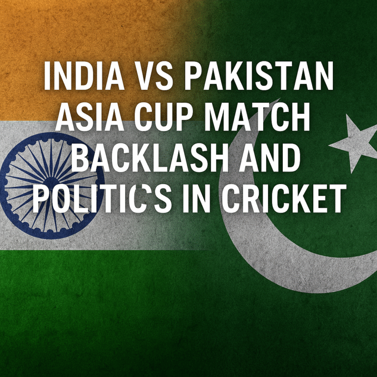India vs Pakistan Asia Cup match backlash with flags of both nations representing the political and cricket rivalry.